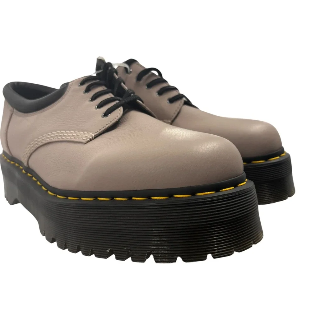 Dr.‎ Martens 1461 Quad Platform Shoes Leather Oxford Mauve Black Size 13*